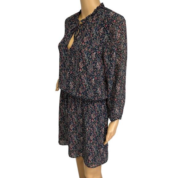 2/$30 J. Crew Mercantile Smocked Tie-Front Dress Floral Blouson Long Sleeve Sz S - Picture 4 of 13